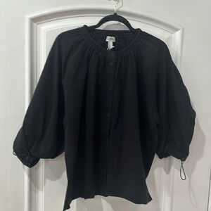 COS M oversized snap closure top
